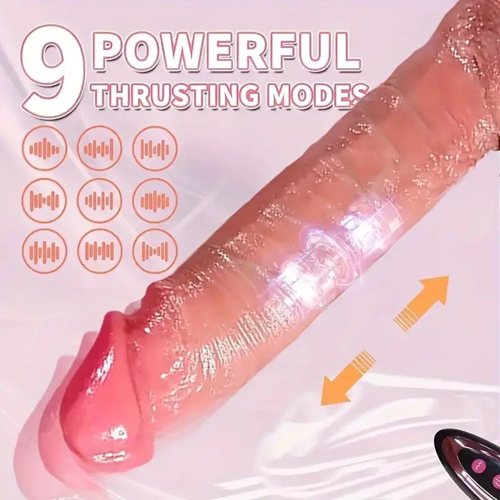 Flesh-tone realistic silicone thrusting dildo, photo 11