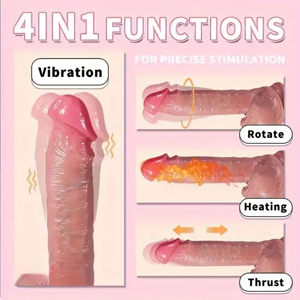 Flesh-tone realistic silicone thrusting dildo, photo 12