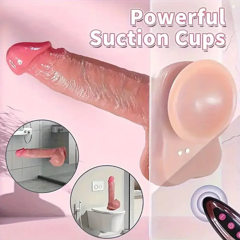 Flesh-tone realistic silicone thrusting dildo, photo 2