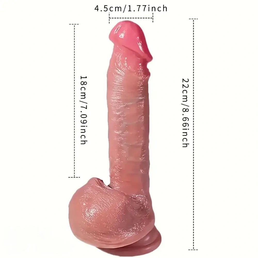 Flesh-tone realistic silicone thrusting dildo, photo 9