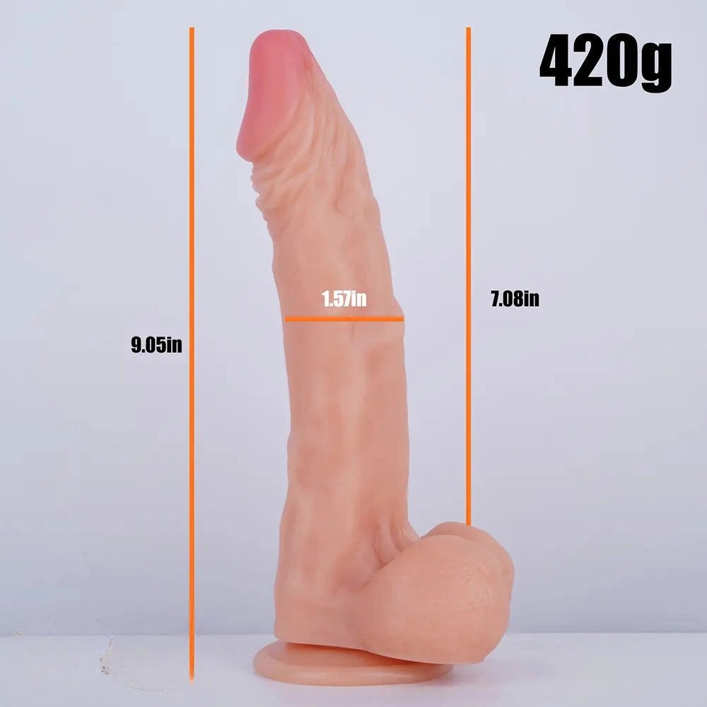 Flesh tone realistic veined suction cup dildo, photo 5