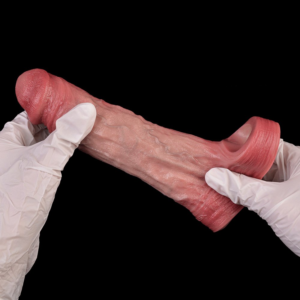 Flesh tone silicone extension dildo sleeve, photo 12