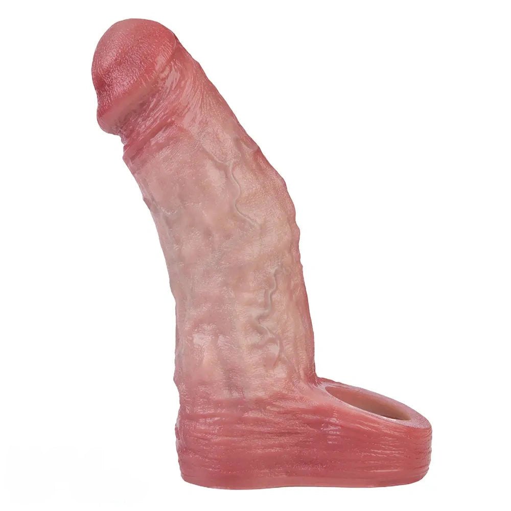 Flesh tone silicone extension dildo sleeve, photo 8
