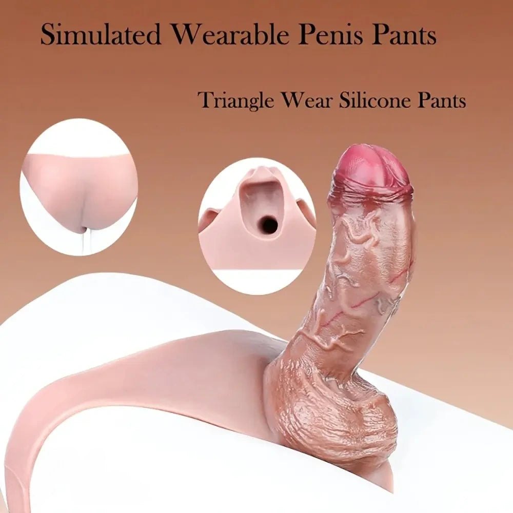 Flesh tone hollow strap-on dildo with harness, photo 4