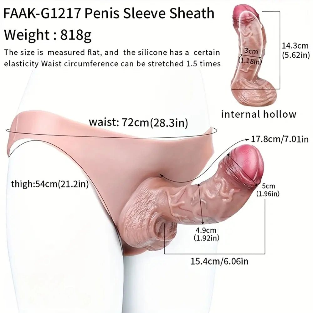 Flesh tone hollow strap-on dildo with harness, photo 7
