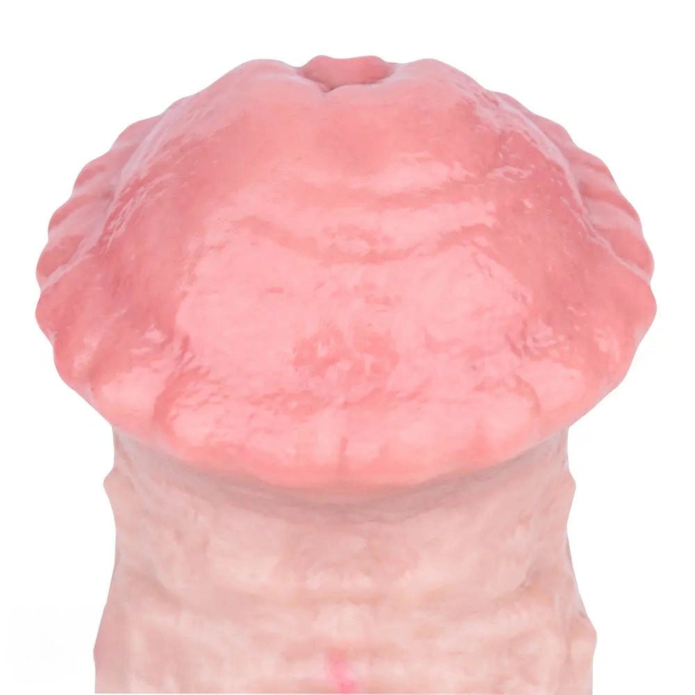 Flesh-tone ribbed horse-style dildo sleeve, photo 11