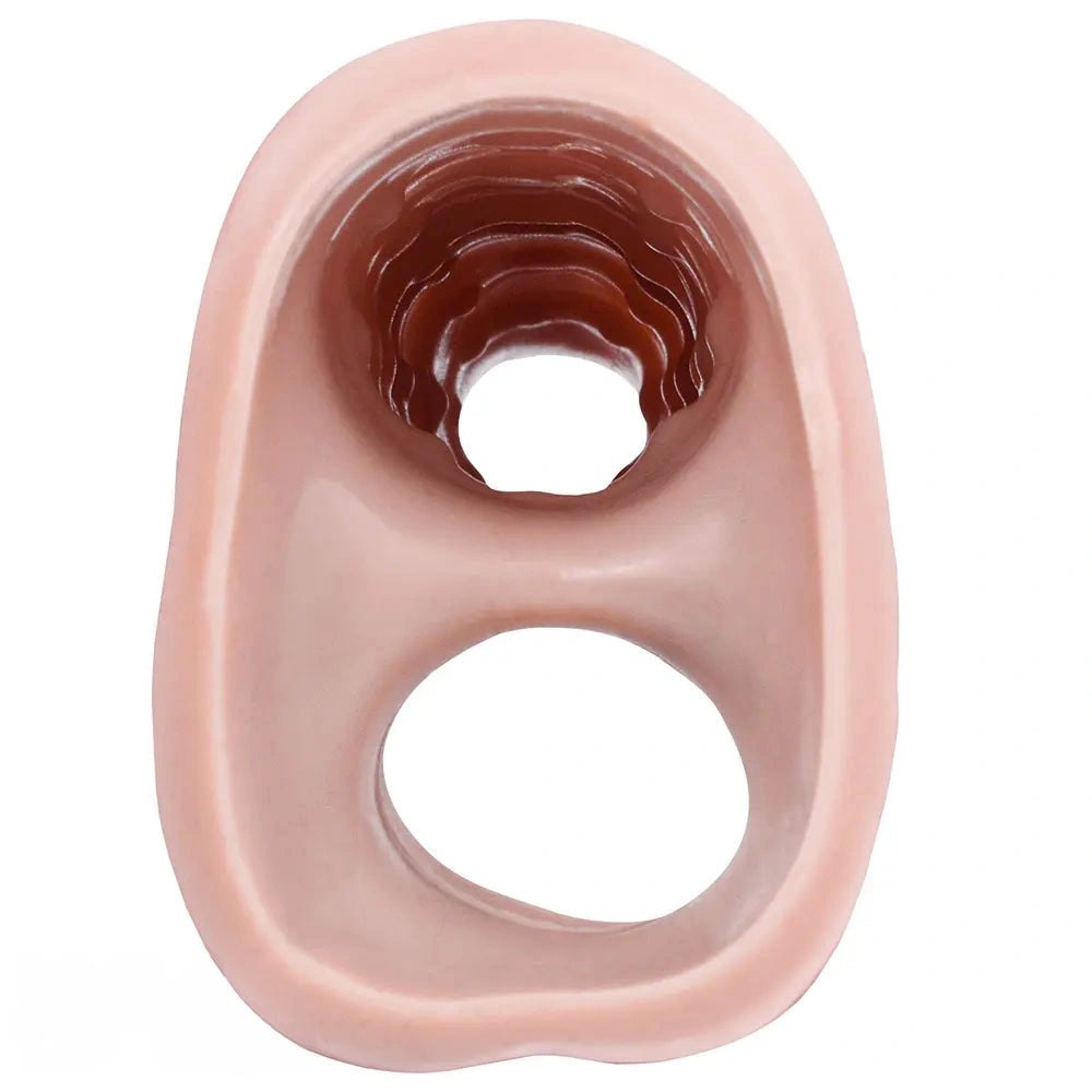 Flesh-tone ribbed horse-style dildo sleeve, photo 12