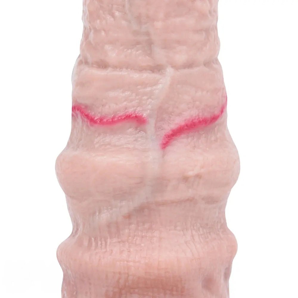 Flesh-tone ribbed horse-style dildo sleeve, photo 14