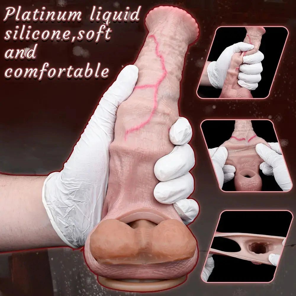 Flesh-tone ribbed horse-style dildo sleeve, photo 5