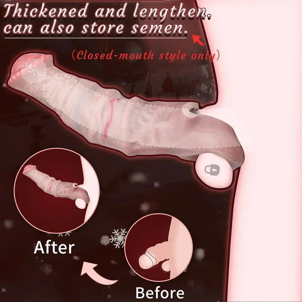 Flesh-tone ribbed horse-style dildo sleeve, photo 7
