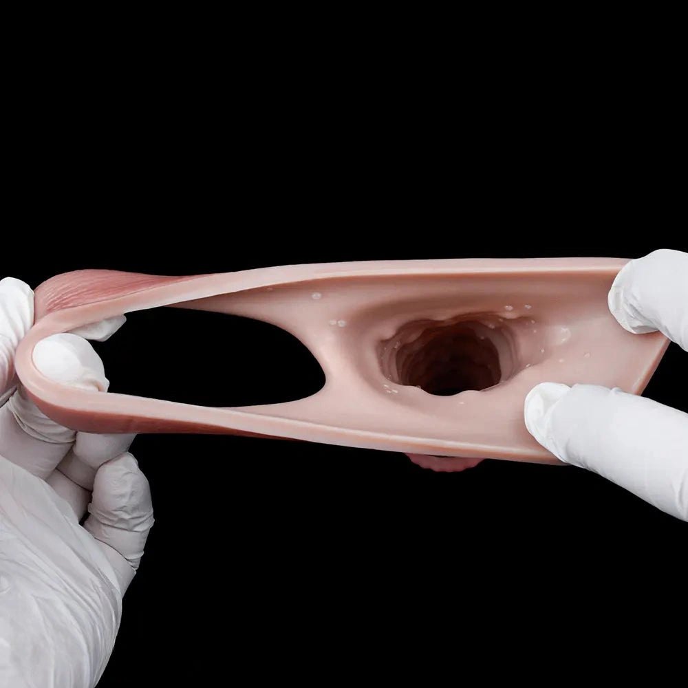 Flesh-tone ribbed horse-style dildo sleeve, photo 8