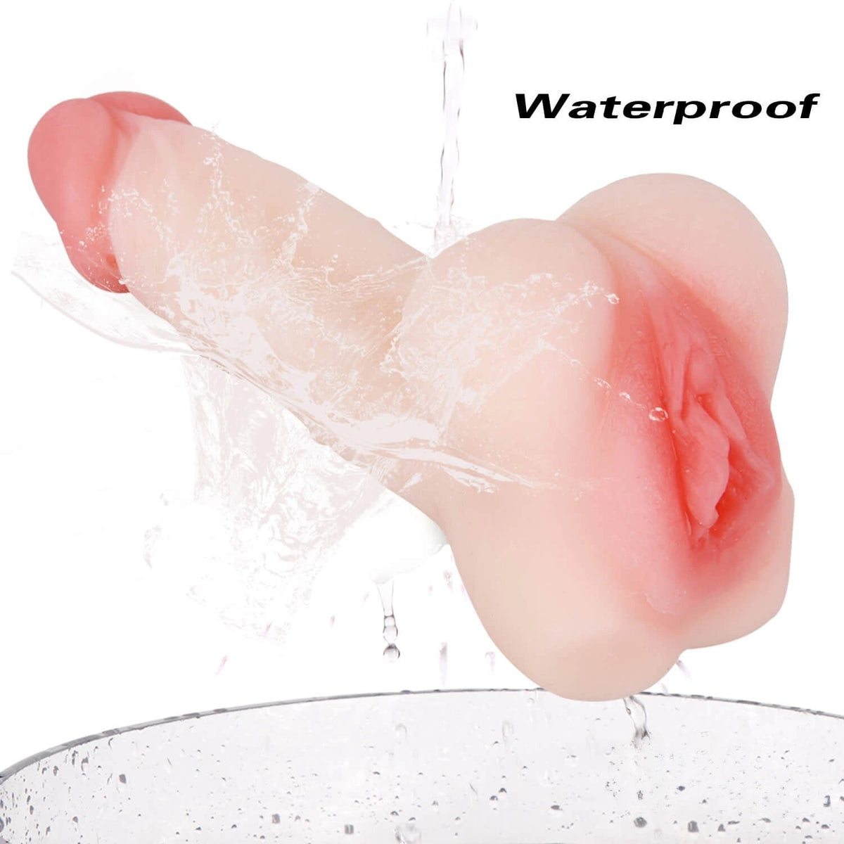 Flesh tone silicone pocket pussy stroker, photo 1
