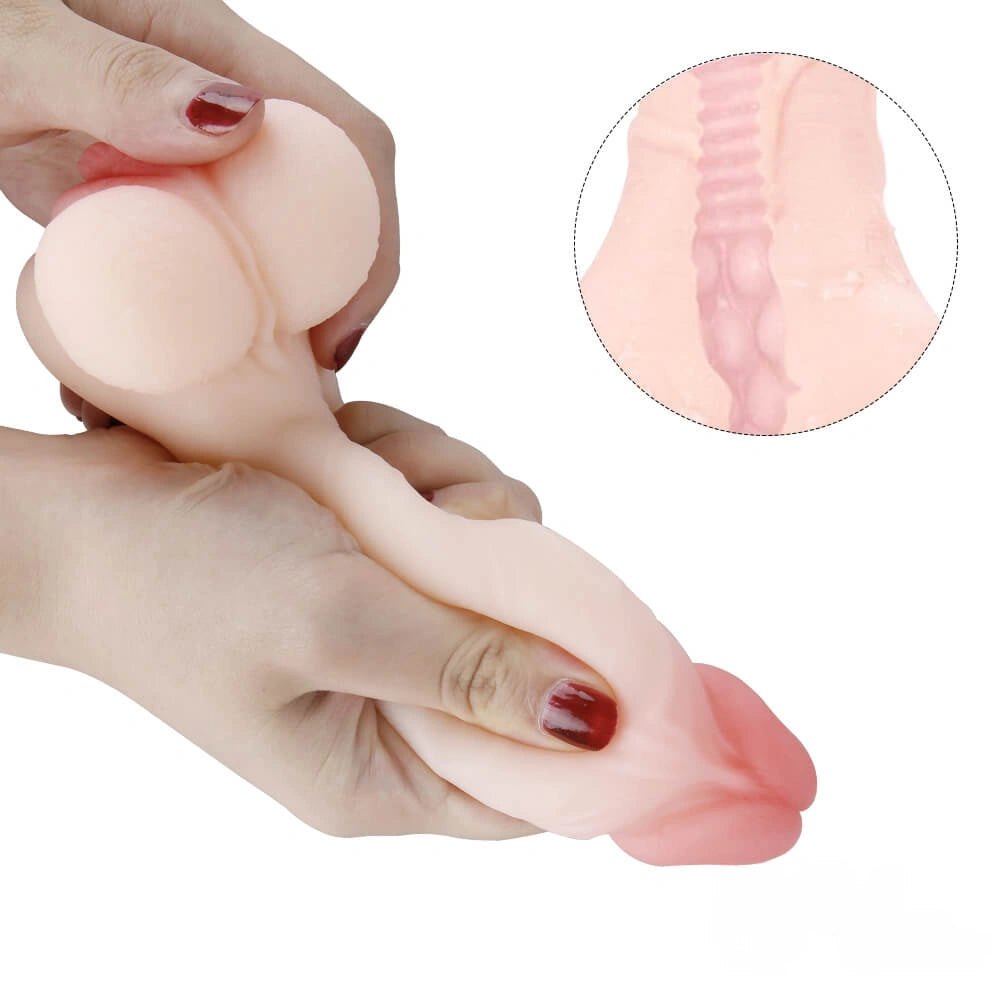Flesh tone silicone pocket pussy stroker, photo 2
