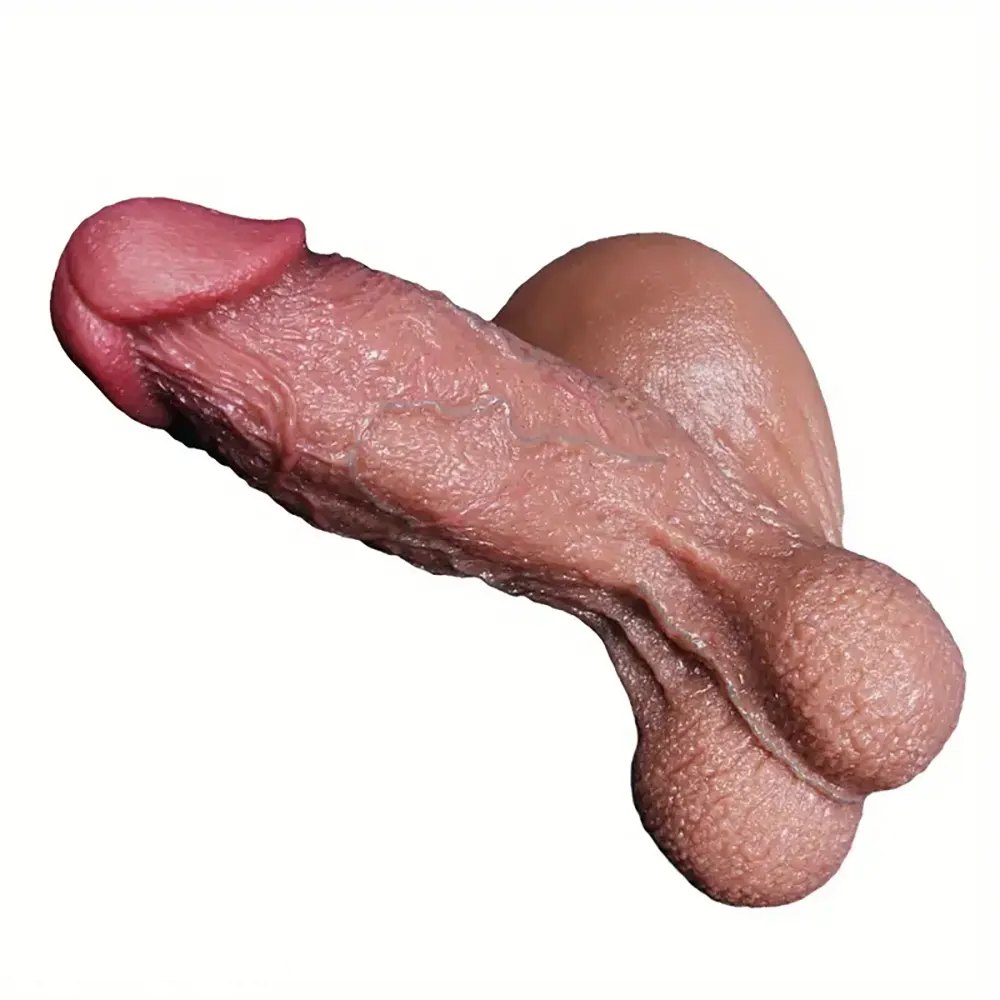 Flesh realistic large silicone dildo, photo 4
