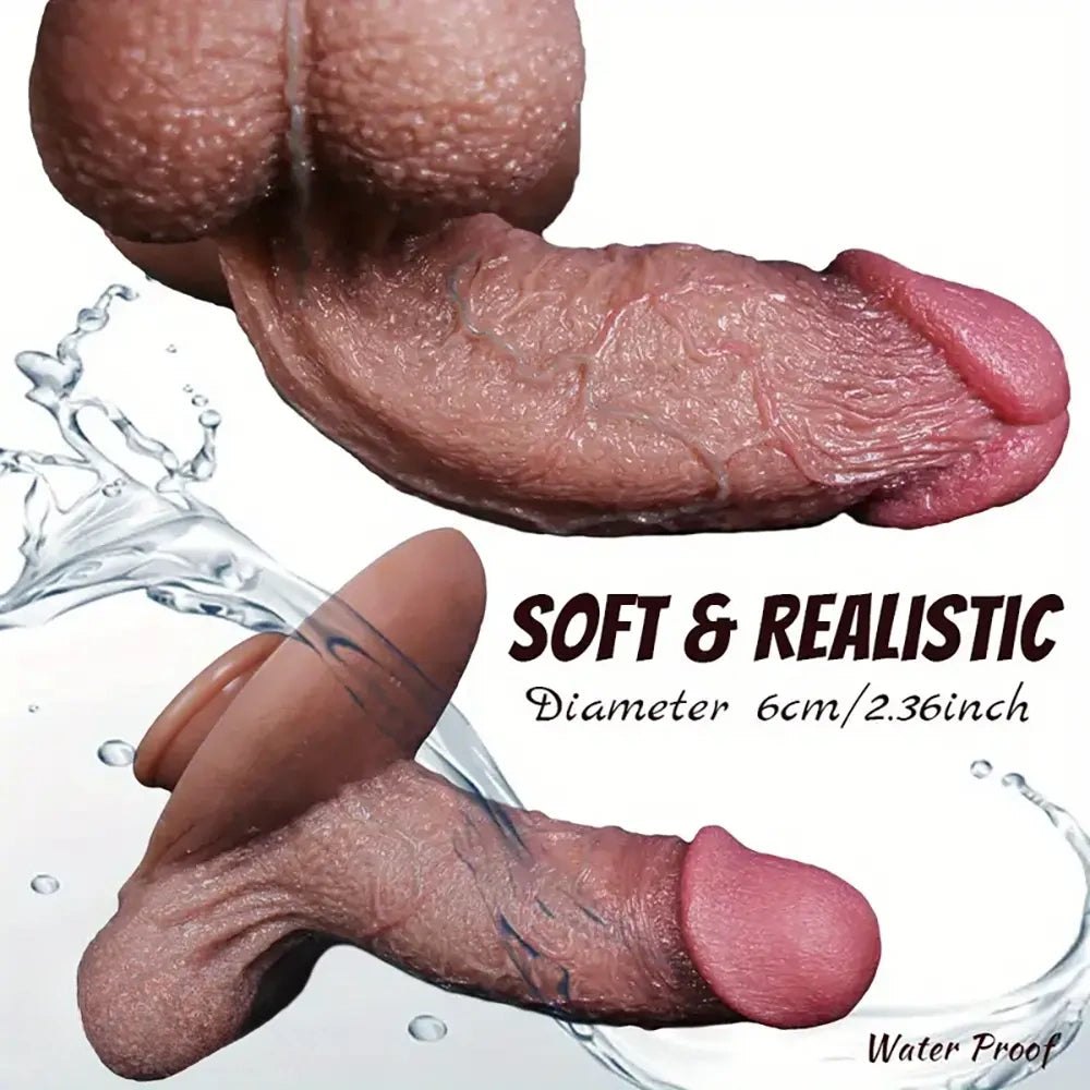 Flesh realistic large silicone dildo, photo 5