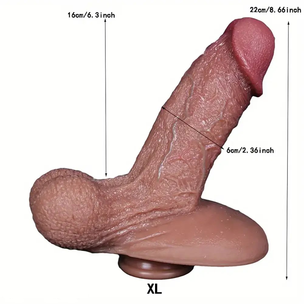 Flesh realistic large silicone dildo, photo 7
