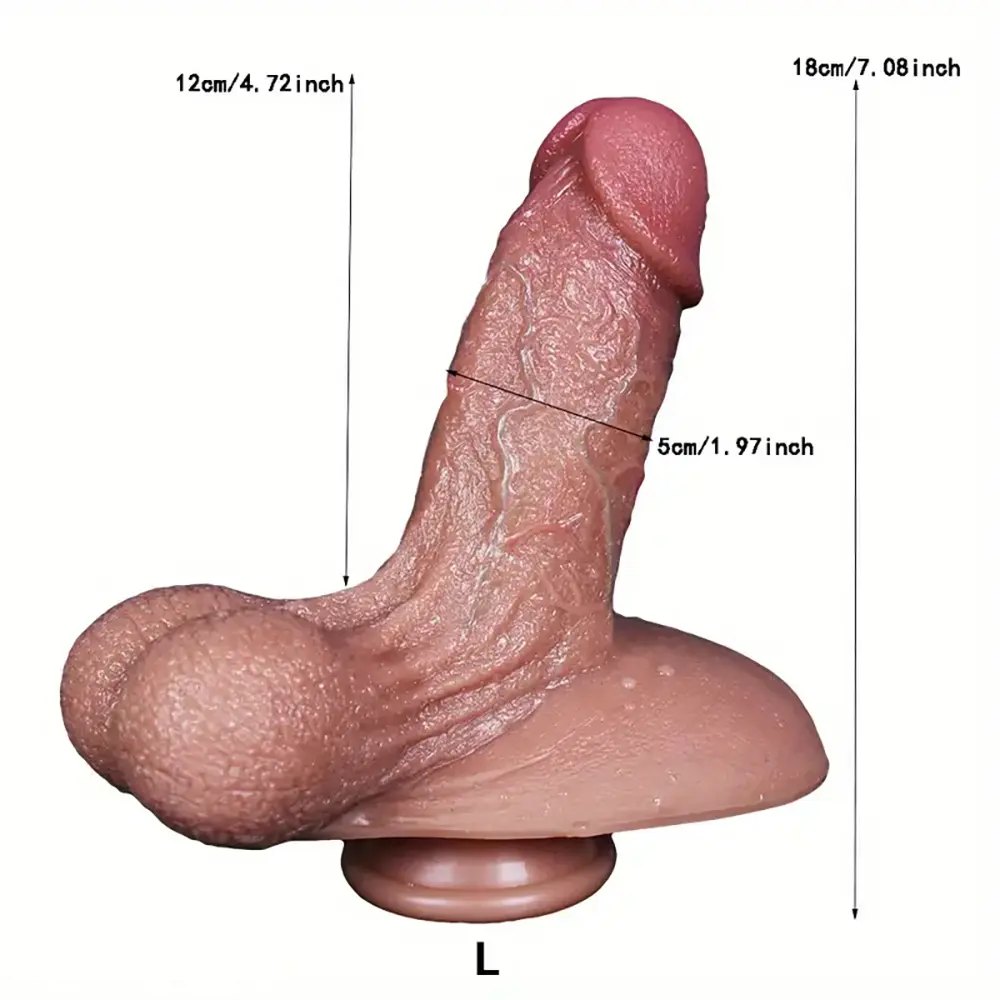 Flesh realistic large silicone dildo, photo 8