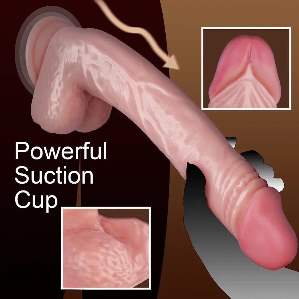 Flesh tone realistic dildo with suction cup base, photo 2