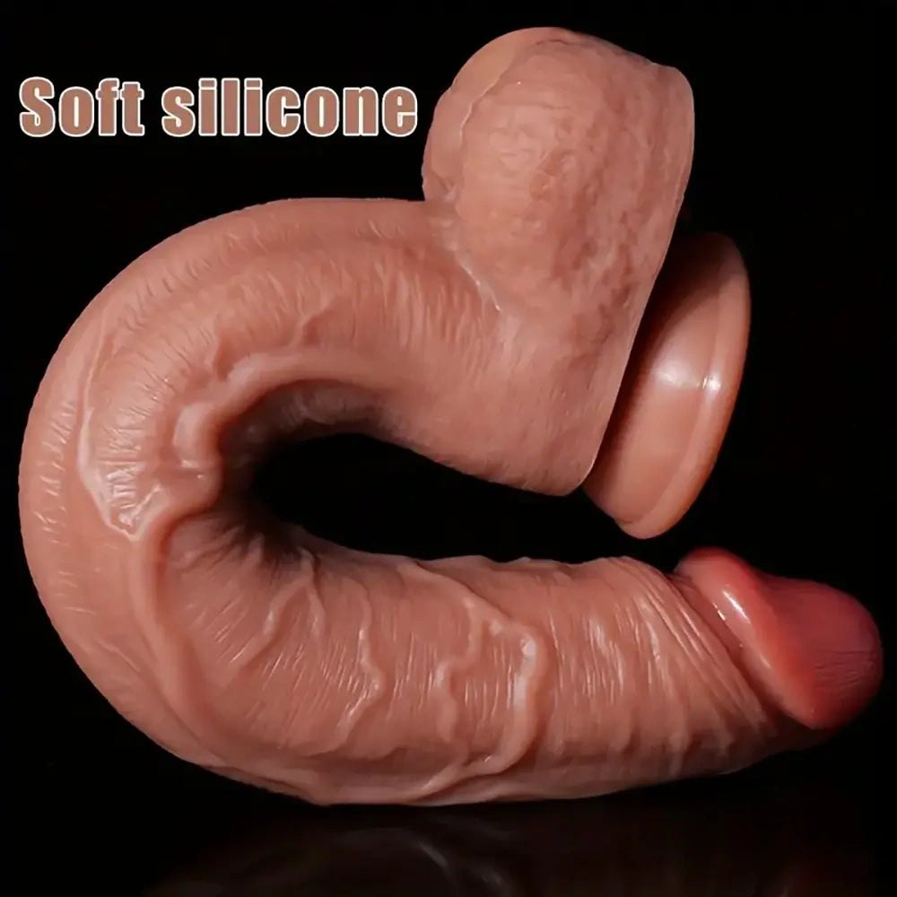 Flesh-tone silicone suction cup dildo, photo 3