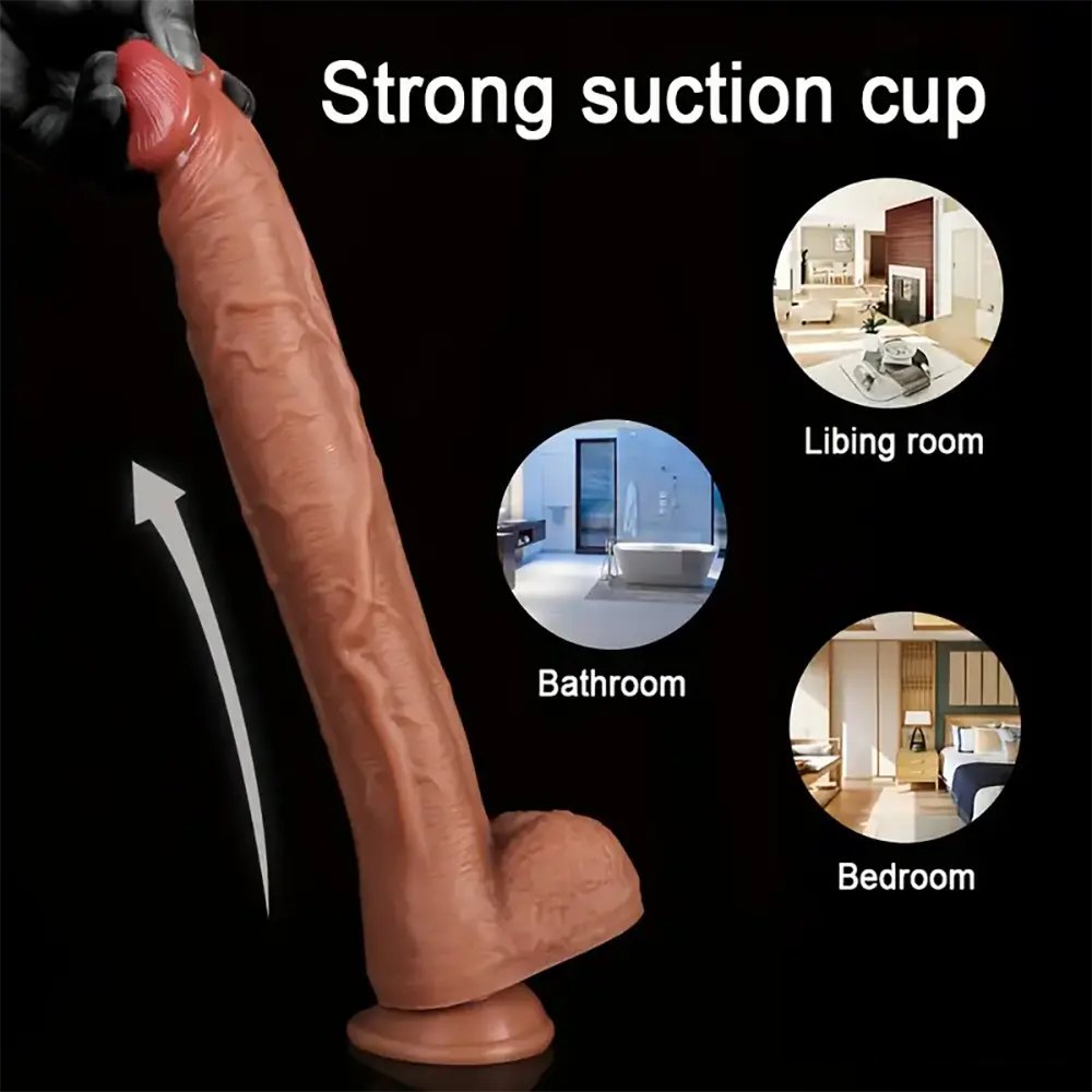Flesh-tone silicone suction cup dildo, photo 5