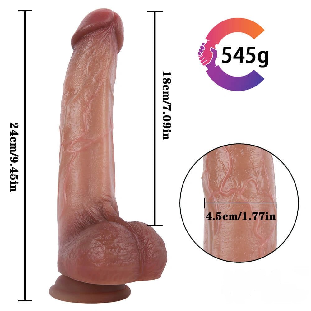 Flesh-tone realistic suction cup dildo with veins, photo 10