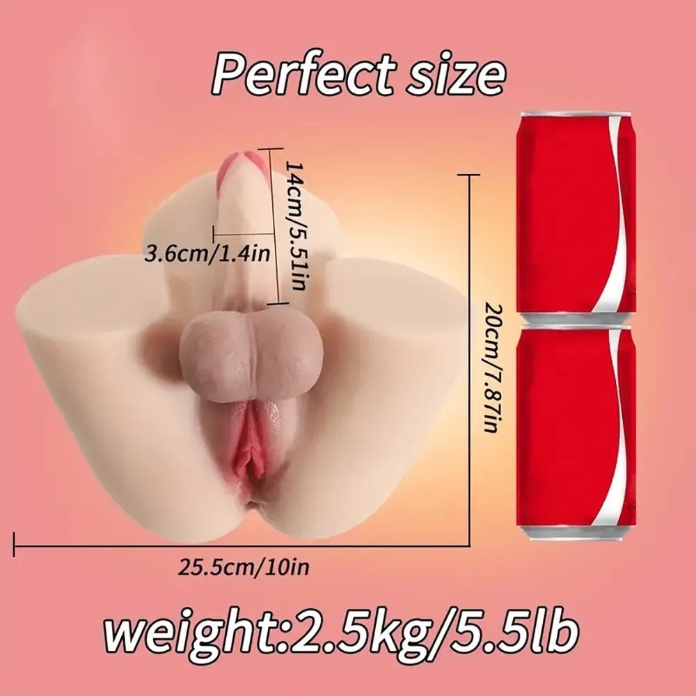 Flesh silicone torso masturbator with realistic vagina and anus, photo 5