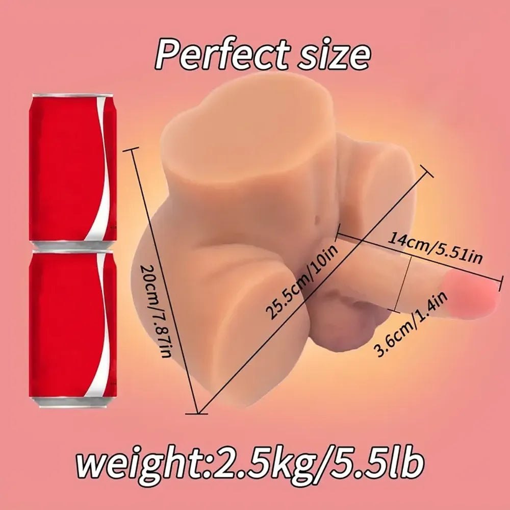 Flesh silicone torso masturbator with realistic vagina and anus, photo 6