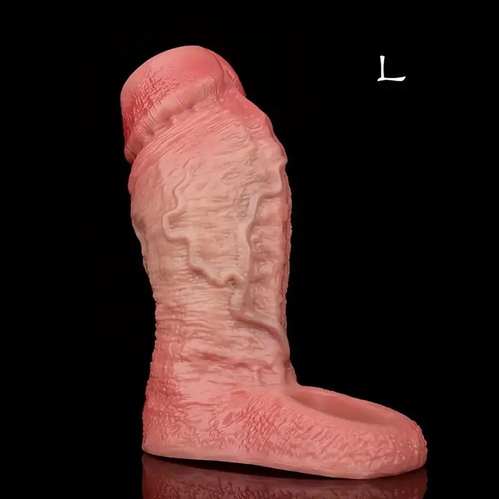 Flesh ribbed silicone penis sleeve, photo 2