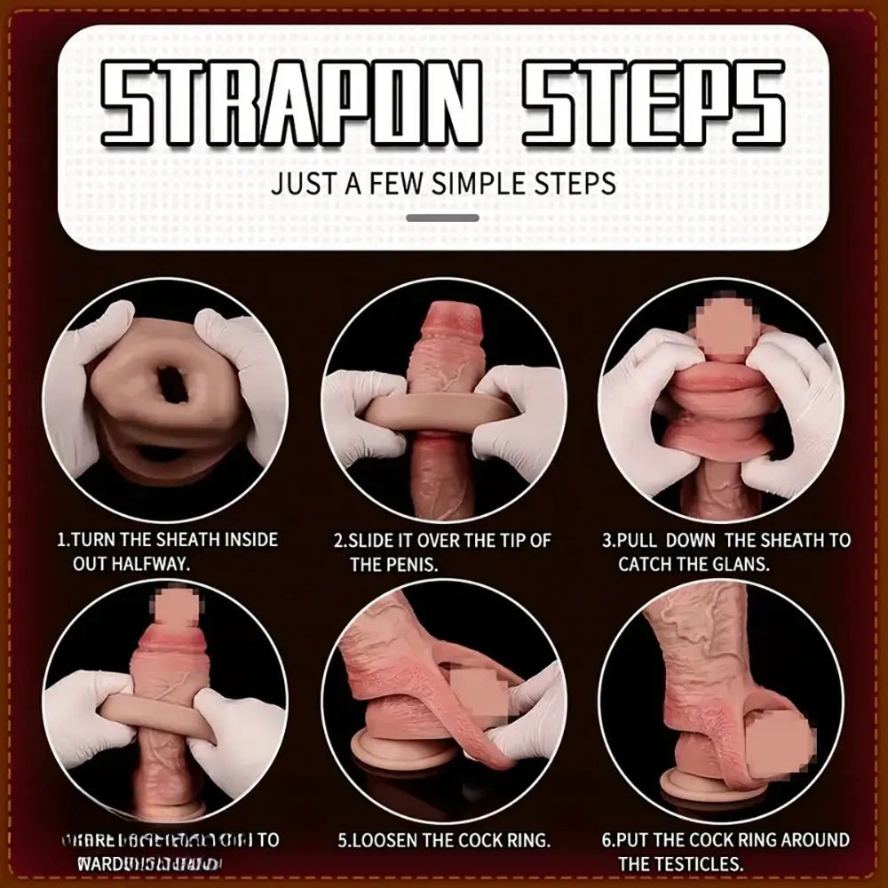 Flesh ribbed silicone penis sleeve, photo 8