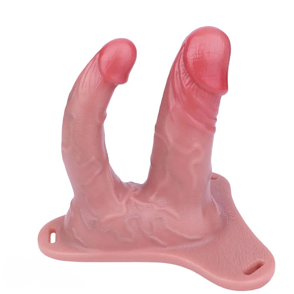Flesh silicone dual-shaft strap-on dildo, photo 16