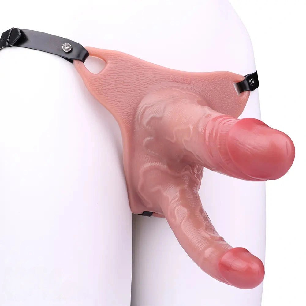Flesh silicone dual-shaft strap-on dildo, photo 3