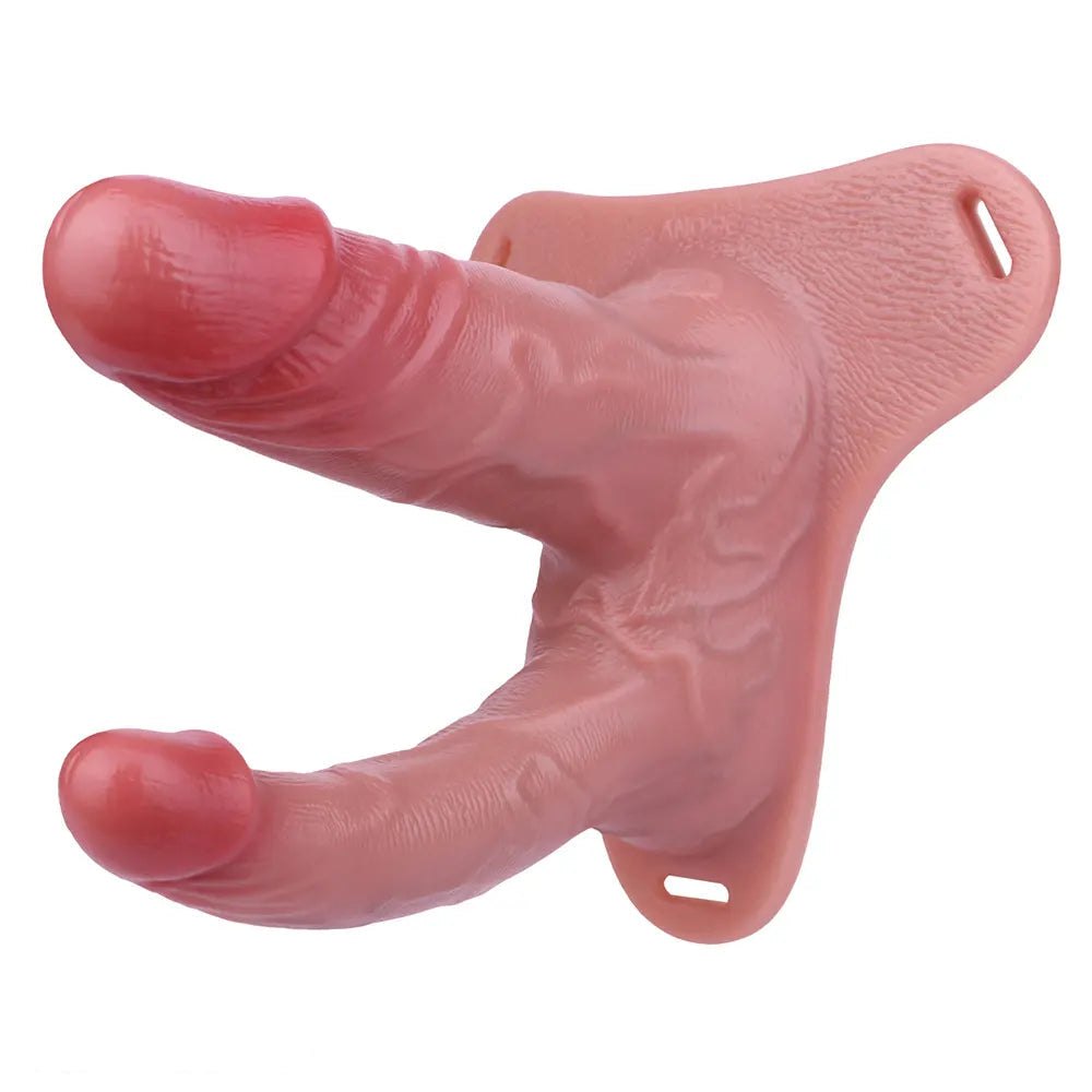 Flesh silicone dual-shaft strap-on dildo, photo 4