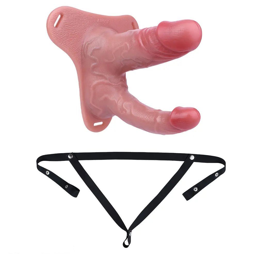 Flesh silicone dual-shaft strap-on dildo, photo 7