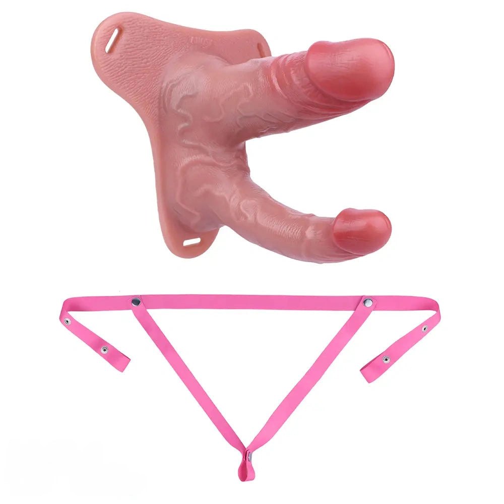Flesh silicone dual-shaft strap-on dildo, photo 8