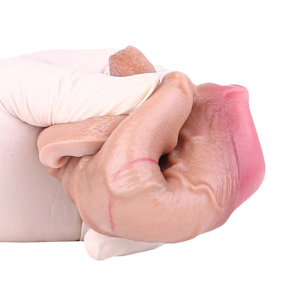 Flesh silicone veined penis extender sleeve, photo 12