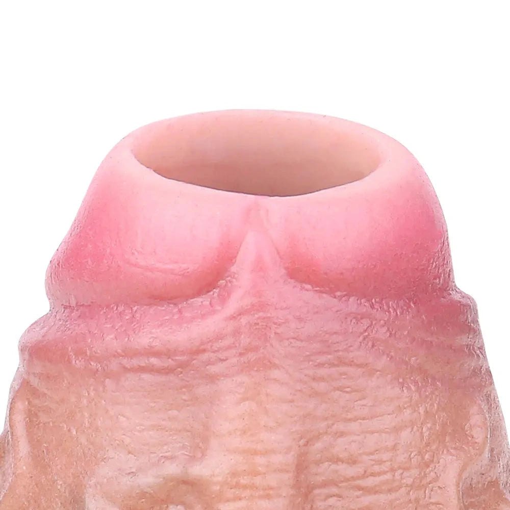 Flesh silicone veined penis extender sleeve, photo 13