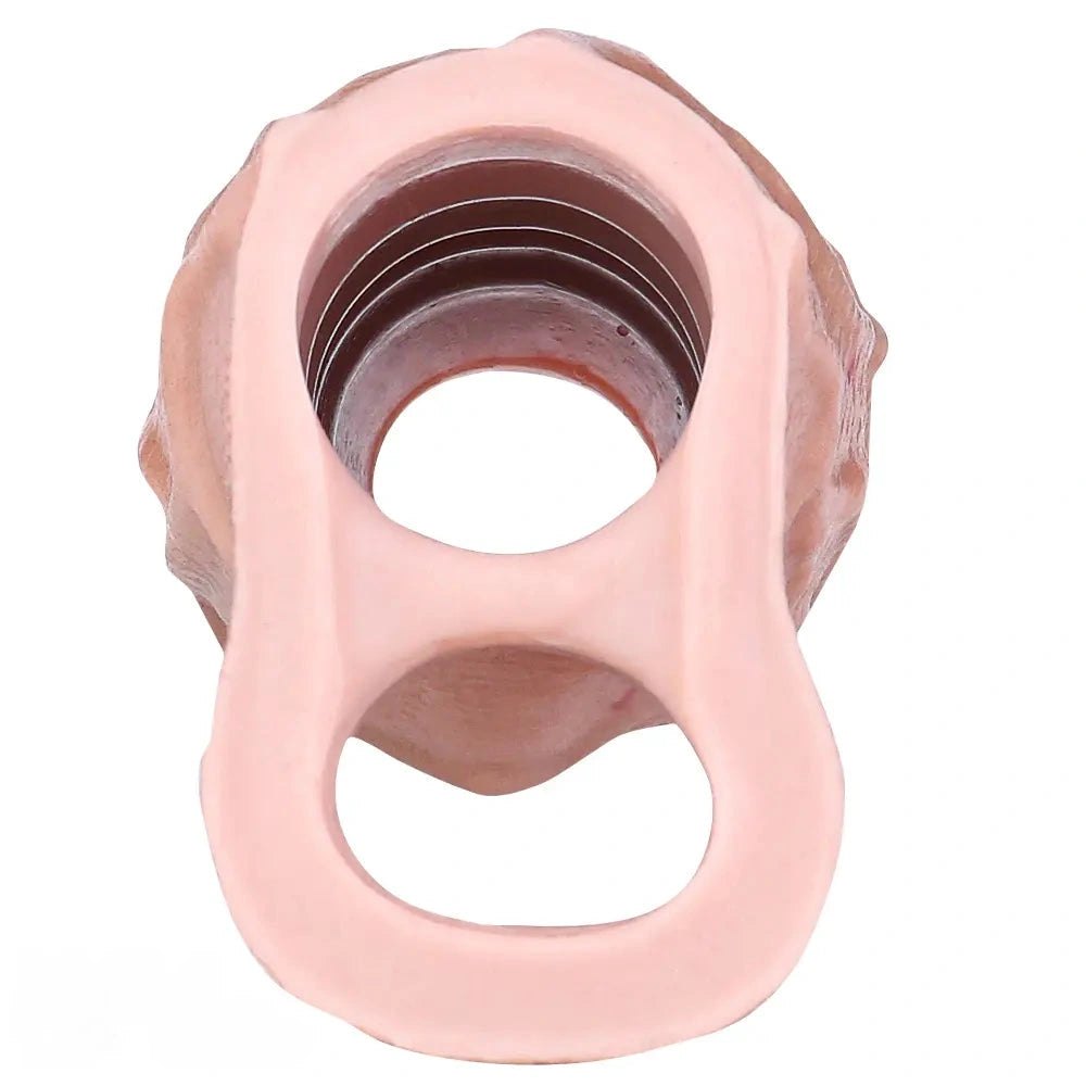 Flesh silicone veined penis extender sleeve, photo 15