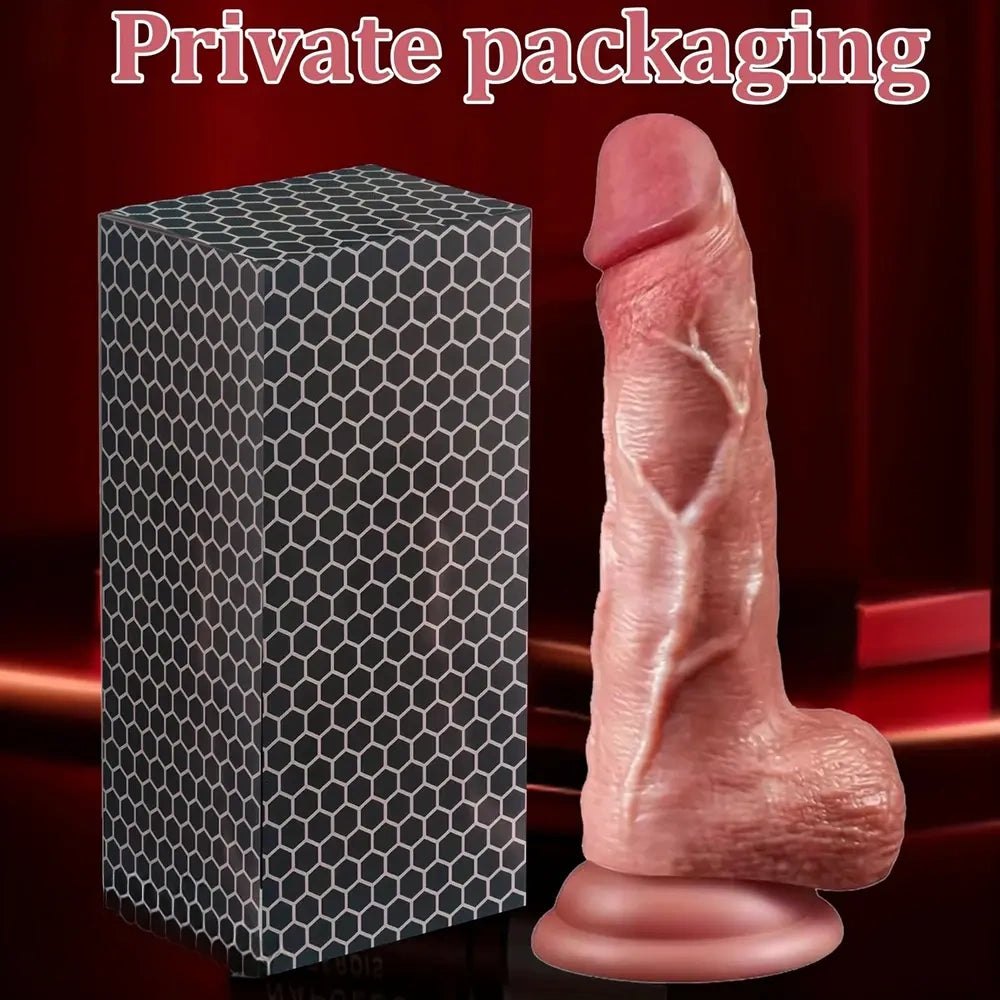 Flesh tone realistic silicone dildo, photo 1