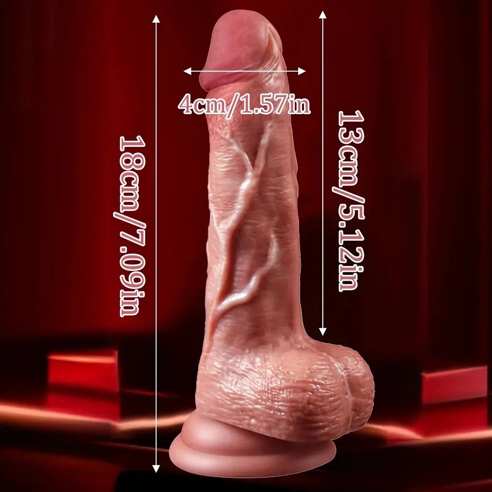 Flesh tone realistic silicone dildo, photo 5