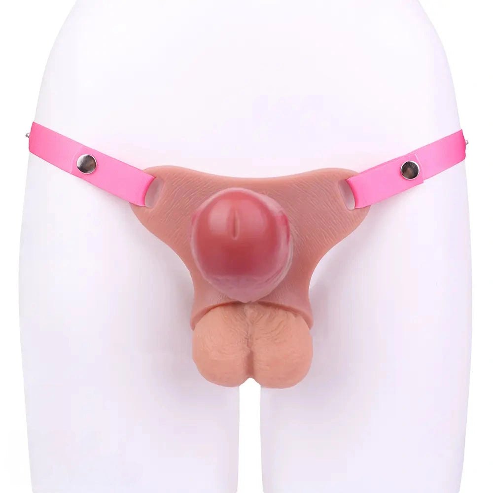Flesh silicone strap-on harness dildo, photo 10