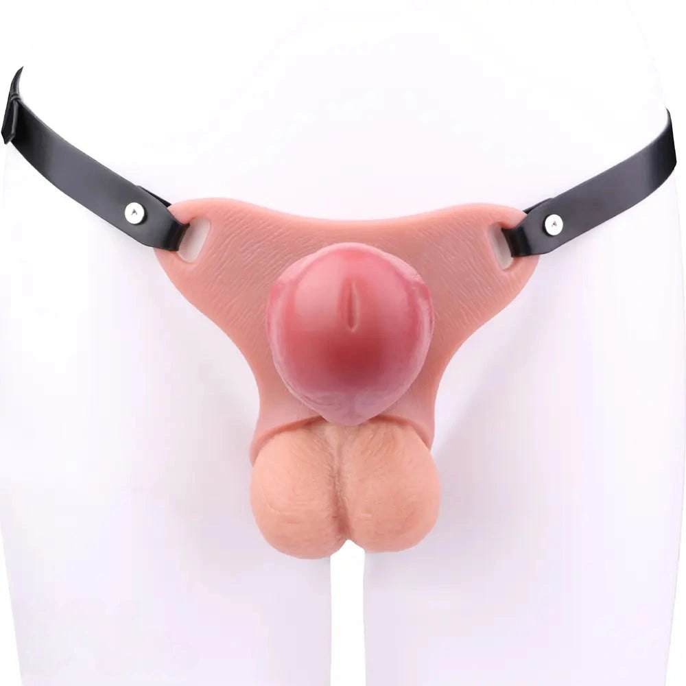 Flesh silicone strap-on harness dildo, photo 5