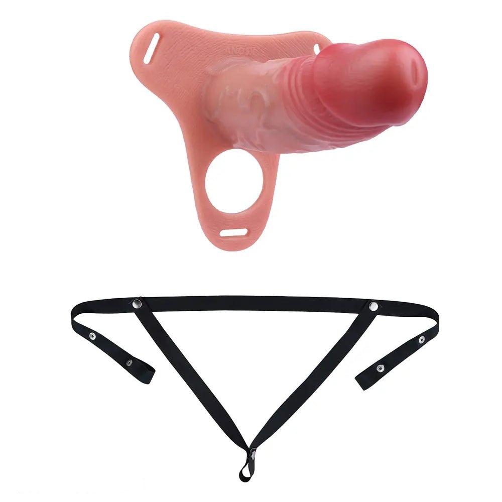 Flesh silicone strap-on harness dildo, photo 8