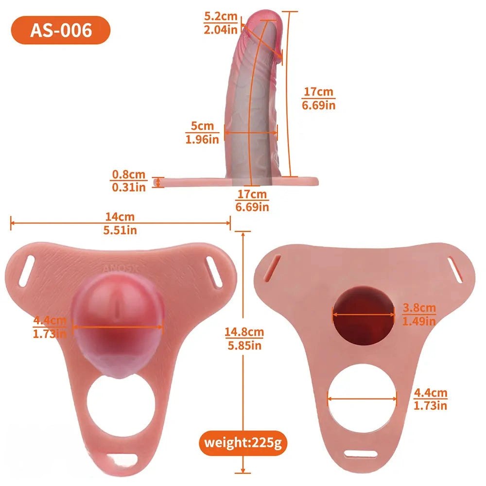 Flesh silicone strap-on harness dildo, photo 9