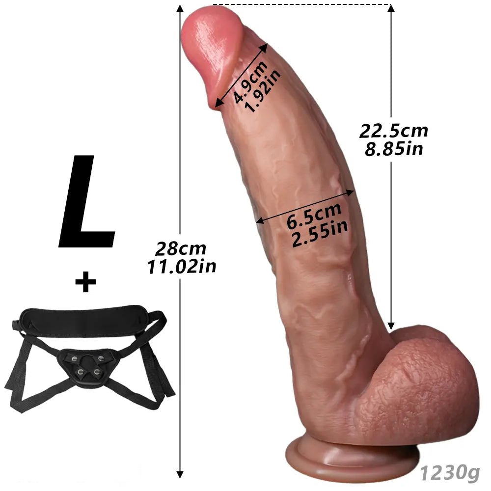 Flesh tone silicone strap-on dildo, photo 12