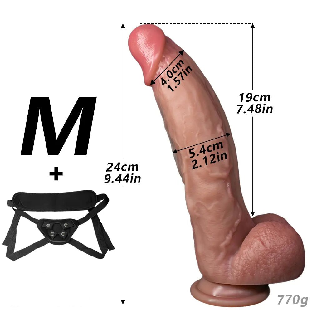 Flesh tone silicone strap-on dildo, photo 13
