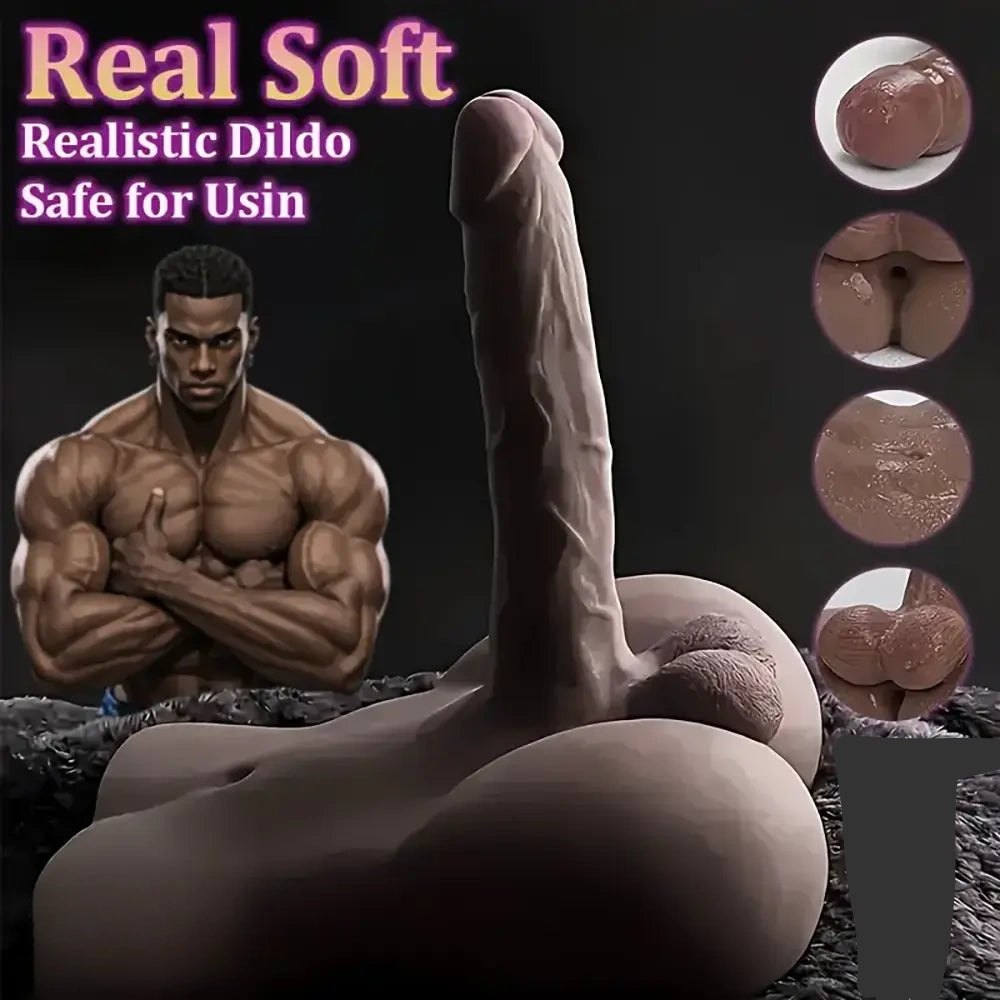 Flesh silicone torso with attached realistic dildo, photo 11
