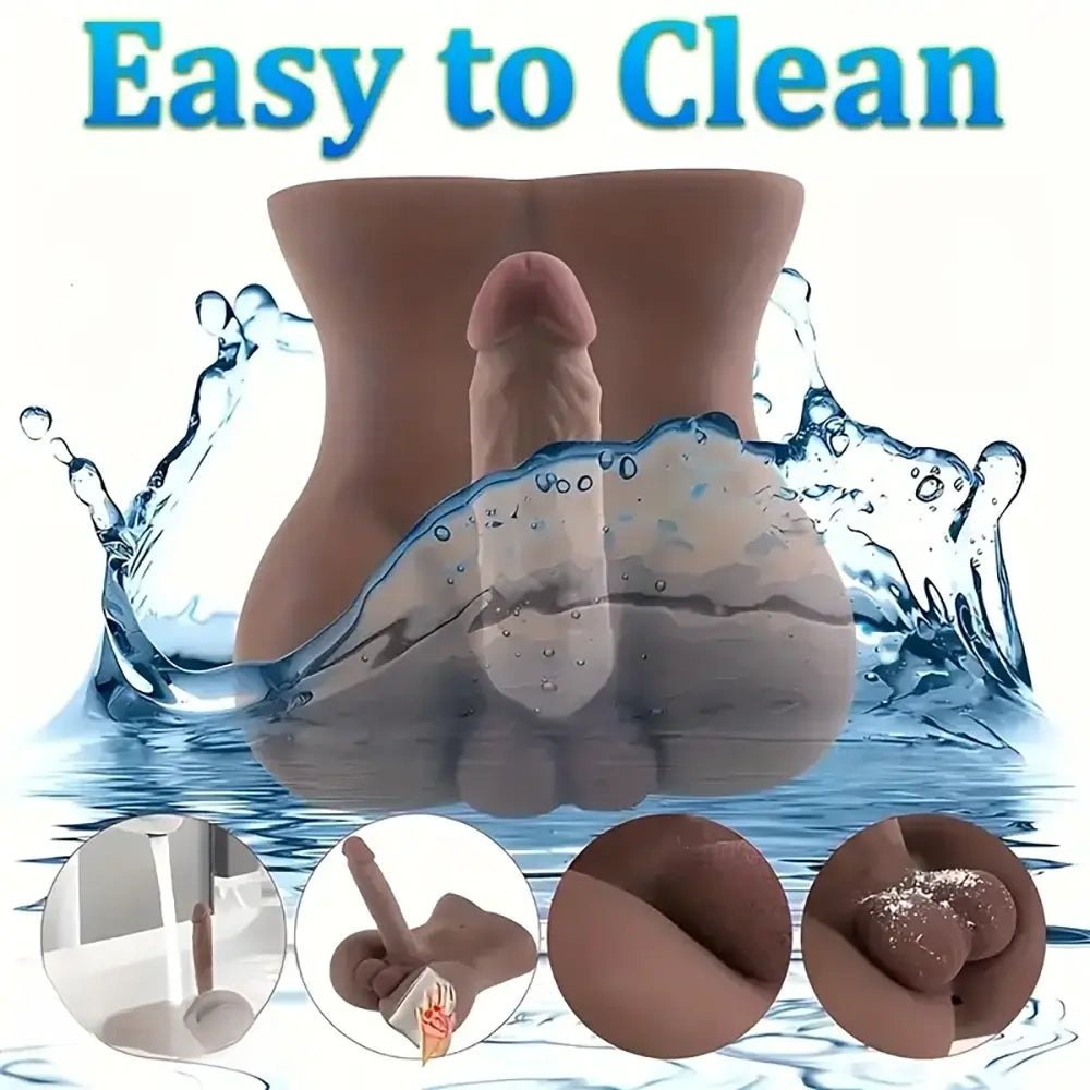 Flesh silicone torso with attached realistic dildo, photo 4