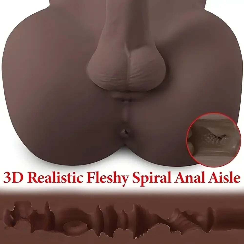 Flesh silicone torso with attached realistic dildo, photo 5
