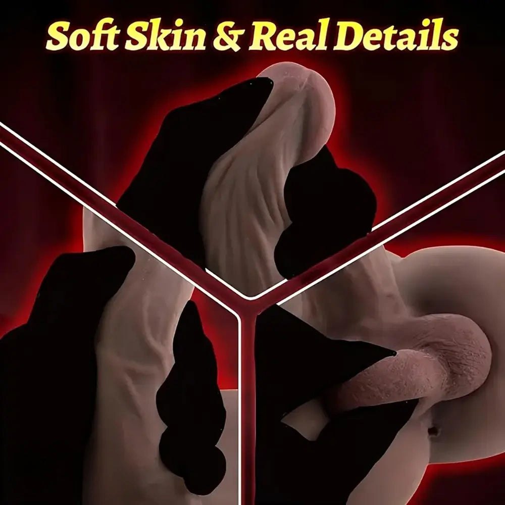 Flesh silicone torso with attached realistic dildo, photo 7
