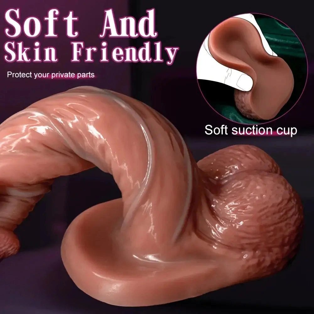 Flesh tone silicone strap on dildo with vein texture, photo 6